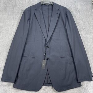 Sene Blazer Jacket Men 46R Navy FlexTech Single Breasted Business Formal
